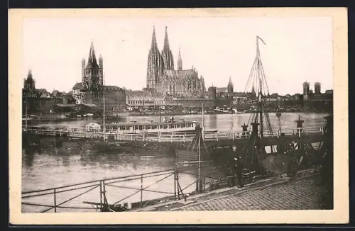AK Cöln am Rhein, Rheinpartie mit Booten