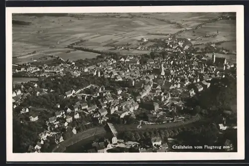 AK Crailsheim, Ortsansicht vom Flugzeug aus