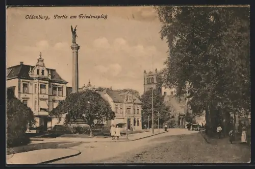 AK Oldenburg / Gr., Strassenpartie am Friedensplatz