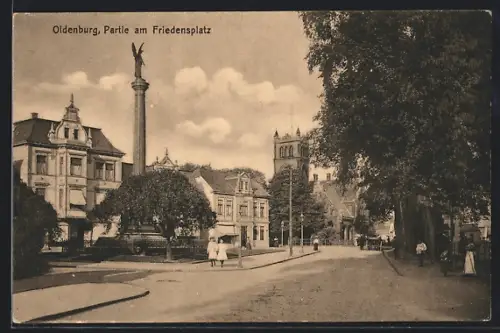 AK Oldenburg / Gr., Strassenpartie am Friedensplatz