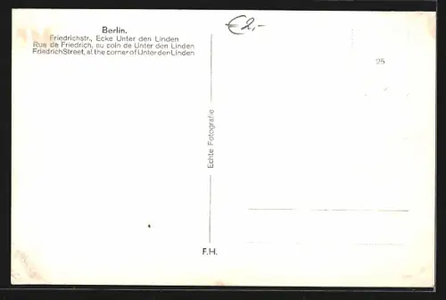 AK Berlin, Friedrichstrasse, Haus der Schweiz, Café Viktoria