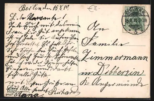 AK Berlin, Strasse Unter den Linden im Passepartout-Rahmen