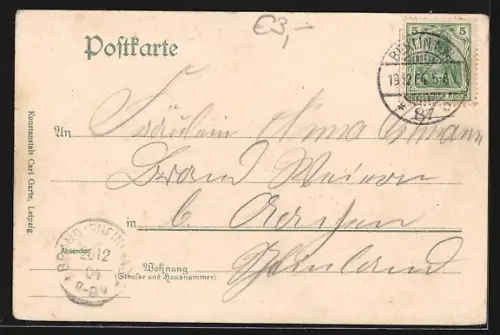 AK Berlin, Kaiser an der Spitze der Fahnenkompagnie, Unter den Linden