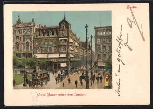 Lithographie Berlin, Cafe Bauer unter den Linden