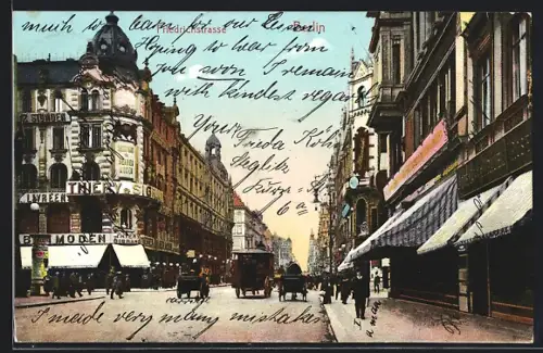 AK Berlin, Geschäfte in der Friedrichstrasse