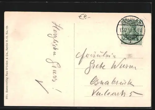 AK Berlin, Unter den Linden mit Spaziergängern