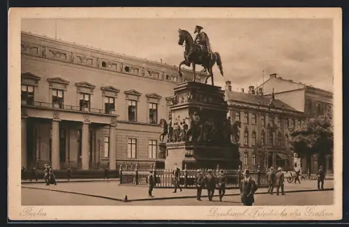 AK Berlin, Reiterstandbild Friedrichs des Grossen, Unter den Linden