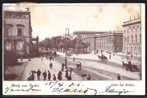 AK Berlin, Strassenpartie Unter den Linden