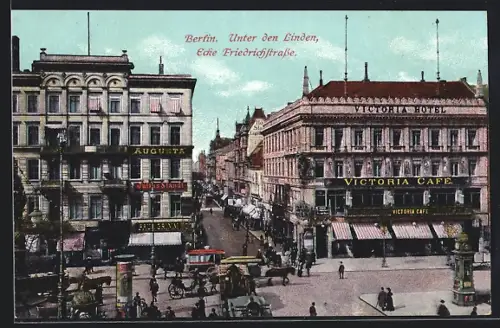 AK Berlin, Victoria Café, Unter den Linden, Ecke Friedrichstrasse