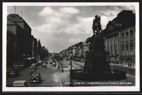 AK Berlin, Unter den Linden, Denkmal Friedrich des Grossen