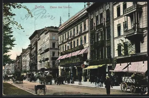 AK Berlin, Unter den Linden, Victoria Hotel