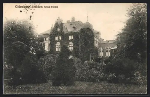 AK Oldenburg i. Gr., Elisabeth-Anna-Palais mit Bäumen