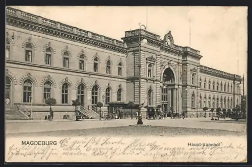 AK Magdeburg, Kutsche am Hauptbahnhof