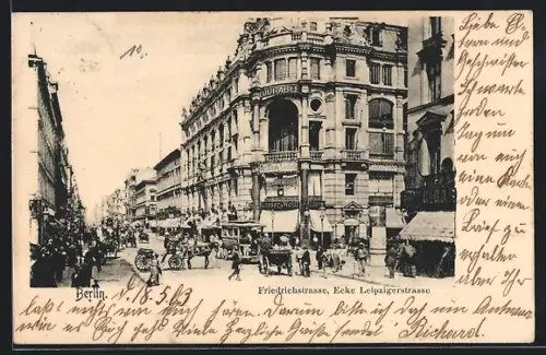 AK Berlin, Friedrichstrasse, Ecke Leipziger Strasse