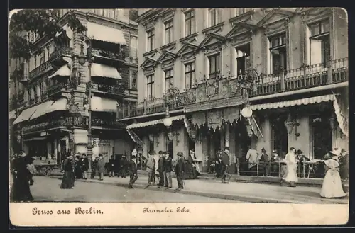 AK Berlin, Kranzler-Ecke mit Hotel-Café Bauer
