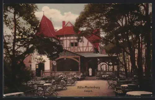 AK Köln-Marienburg, Gasthaus Südpark mit Garten