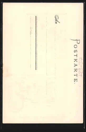 Passepartout-Lithographie Augsburg, St. Ulrichskirche, Wappen