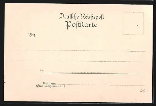 Lithographie Walburg i. Hessen, Kirche, Schule, Ruine Reichenbach