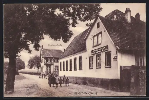 AK Essingen /Pfalz, Gasthaus zum Deutschen Reich, Kinderschule