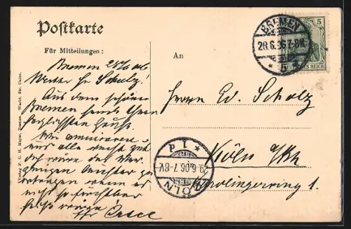 AK Bremen-Woltmershausen, Gaswerk aus der Vogelschau