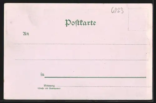 Lithographie Niederlustadt, Gasthaus v. Heinrich Ott, Bahnhof, Kirche