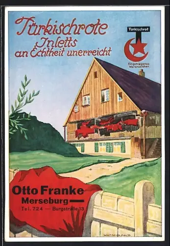 AK Reklame für Zimmermann`s Türkischrote Innletts