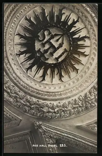 Foto-AK A. Stockhammer: Hall in Tirol, Deckenverzierung
