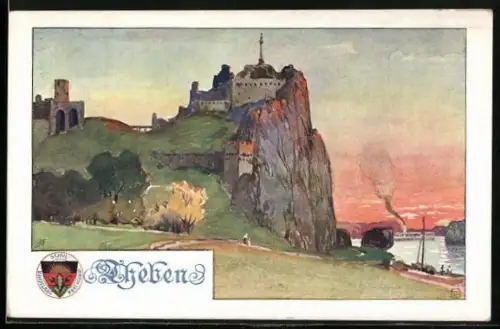 AK Deutscher Schulverein NR: 388, Theben, Wappen Deutscher Schulverein