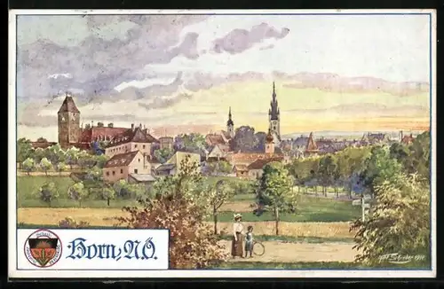 Künstler-AK Deutscher Schulverein Nr. 722: Horn, Panorama