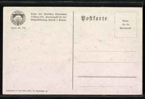 AK Deutscher Schulverein Nr.718: Mariazellerhalm, Mitherbach aus der Vogelschau