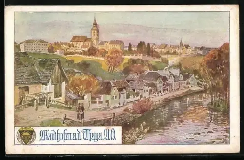 AK Deutscher Schulverein Nr. 707: Waidhofen a. d. Thaya, Teilansicht der Ortschaft