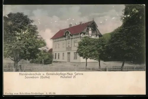 AK Sonneborn /Gotha, Kleinkinderschule, Gemeindepflege-Haus Sarona, Hohelied 21