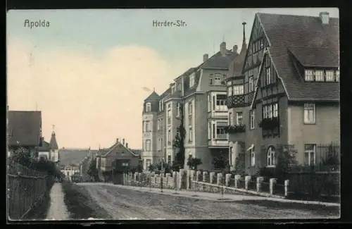 AK Apolda, Partie in der Herder-Strasse