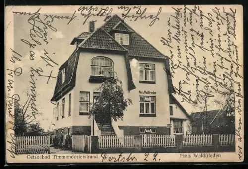 AK Timmendorferstrand, Hotel Haus Waldfrieden in der Poststrasse 22