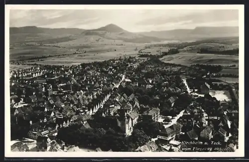 AK Kirchheim u. Teck, Ansicht vom Flugzeug aus
