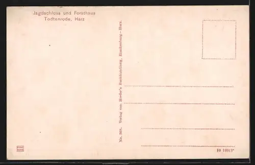 AK Todtenrode /Harz, Jagdschloss, Forsthaus