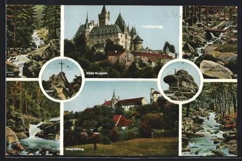 AK Wernigerode, Schloss Wernigerode, Steinerne Renne, Ilsefälle