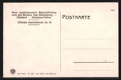 AK Brocken, Brockenhotel, Aussichtsturm, Hirsch