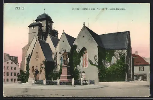 AK Zeitz, Michaelskirche, Kaiser Wilhelm-Denkmal