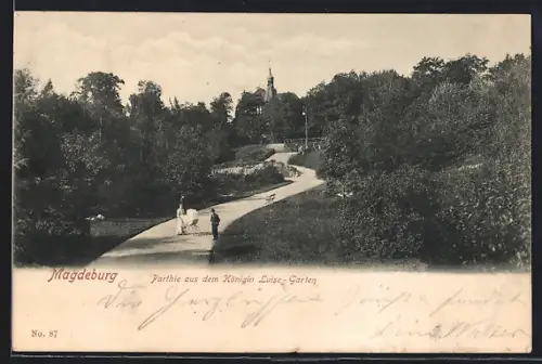 AK Magdeburg, Partie aus dem Königin Luise-Garten