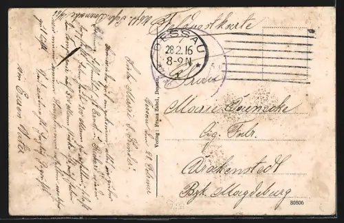 AK Dessau, Grosser Markt, Fürst Leopold-Denkmal, Anna-Liese-Haus