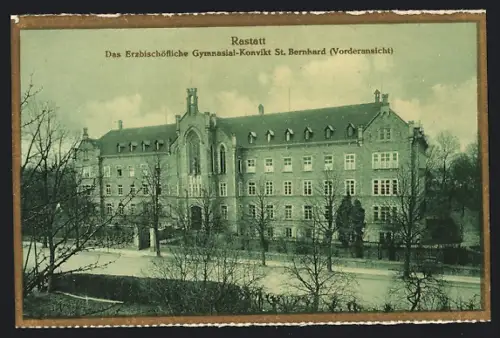 AK Rastatt, Erzbischöfliches Gymnasial-Konvikt St. Bernhard, Vorderansicht