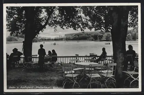 AK Buxheim bei Memmingen, Gasthof Weiherhaus, Bes. F. Kaufmann, Terrasse