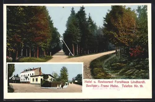 AK Naunhof /Sa., Hotel und Restaurant Forsthaus Lindhardt, Bes. Franz Huke
