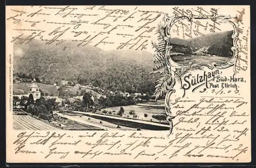 AK Sülzhayn /Ellrich, Ortsansicht mit Kirche