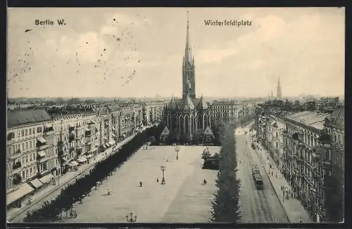 AK Berlin-Schöneberg, Winterfeldtplatz aus der Vogelschau