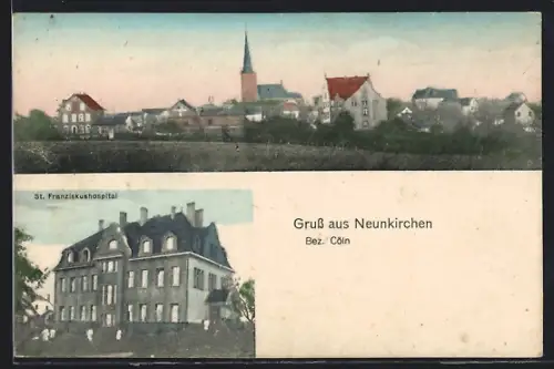 AK Neunkirchen /Cöln, Ortsansicht, St. Franziskushospital