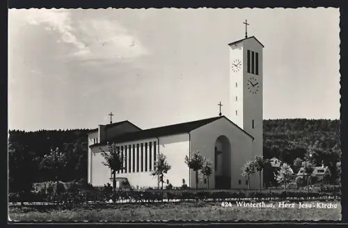 AK Winterthur, Blick auf die Herz-Jesu-Kirche
