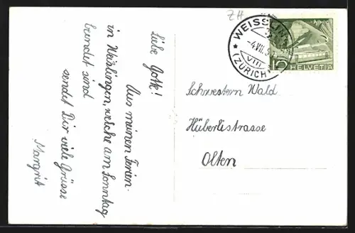 AK Weisslingen, Gesamtansicht von einer Anhöhe aus
