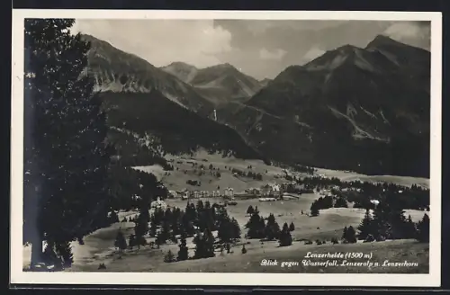 AK Lenzerheide, Blick gegen Wasserfall, Lenzeralp u. Lenzerhorn